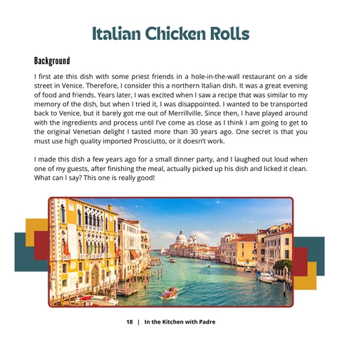 Italian Chicken Rolls, sample from In the Kitchen with Padre