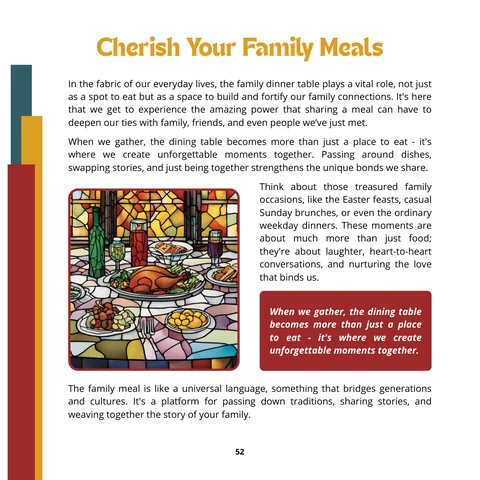 Cherish Your Family Meals, sample from In the Kitchen with Padre