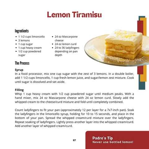 Lemon Tiramisu, sample from In the Kitchen with Padre